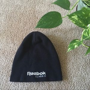 Black Reebok beanie hat